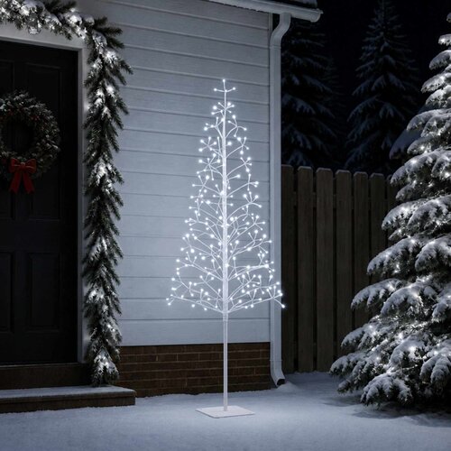  LED božićno drvce Bijela Čelik 196 LED lampica Slike