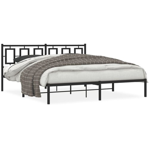 vidaXL Metalni okvir za krevet s uzglavljem crni 183x213 cm Cene
