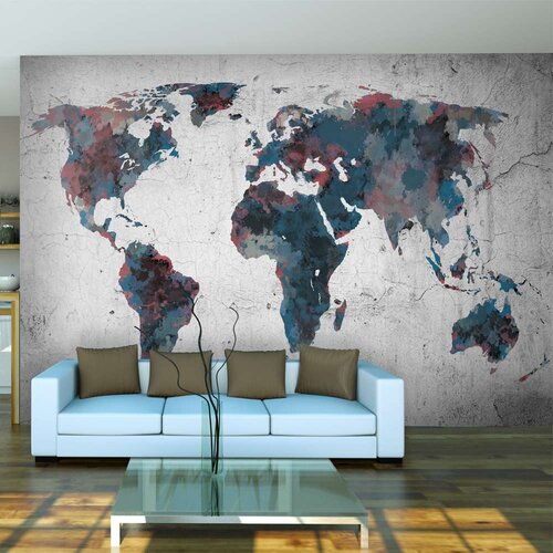  Tapeta - World map on the wall 350x270 Slike
