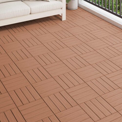  Pločice za decking 3D Dizajn 11 pcs Svijetlosmeđa 30 x 30 cm Cene