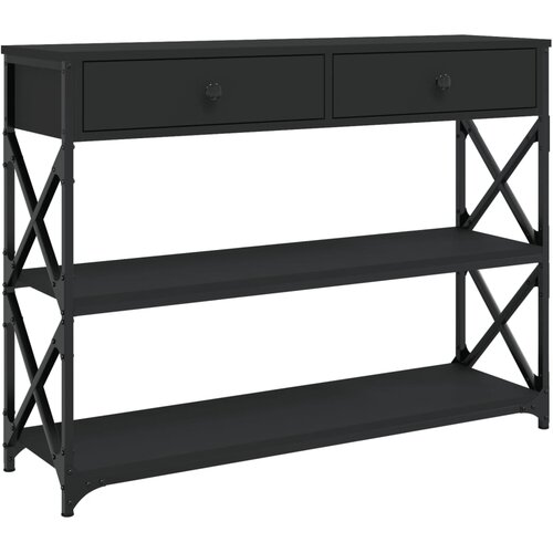 Maison Chic konzolna miza - miza ob steni črna 100x28x75 cm inženirski les, (21785993) Cene