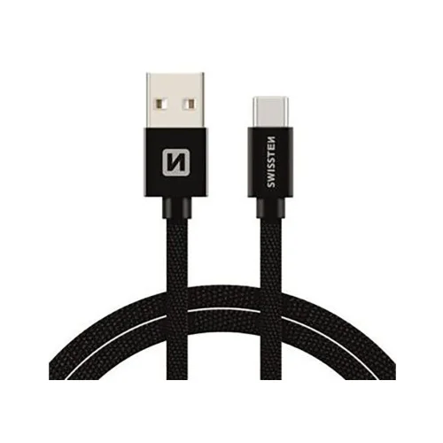 Swissten USB - USB-C kabel, crni, 1,2m