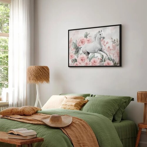  Slika - Gallop Among the Roses (1 Part) Wide 60x40 U crnom drvenom okviru Slike