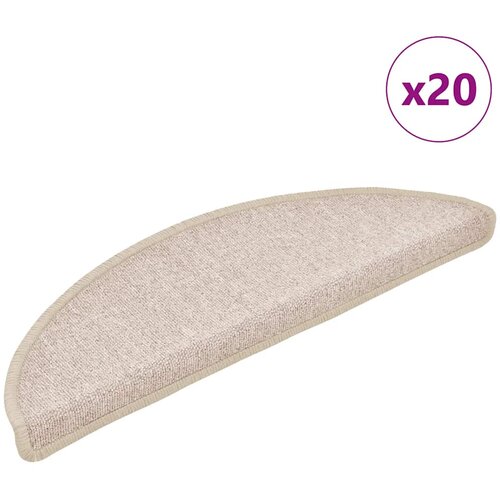  Prostirke za stepenice 20 kom 56x17x3 cm poluokrugle boje taupe Cijene