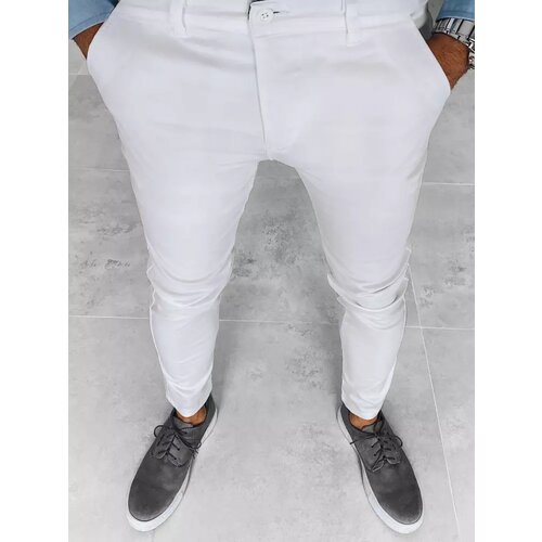 DStreet Men&amp;#039;s smooth chino trousers white Slike