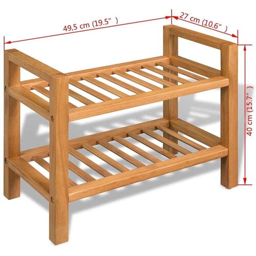  Za cipele s 2 police 50x27x40 cm od masivne hrastovine Slike