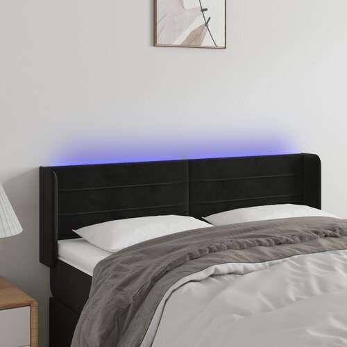  LED uzglavlje crno 147x16x78/88 cm baršunasto Cene