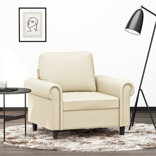  The Living Store Fotelj krem 60 cm umetno usnje - Enosed, (21447940) Cene