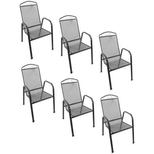  Set vrtnih stolica (6 Kom., Mogu se slagati jedni na druge, Tamno siva) Slike