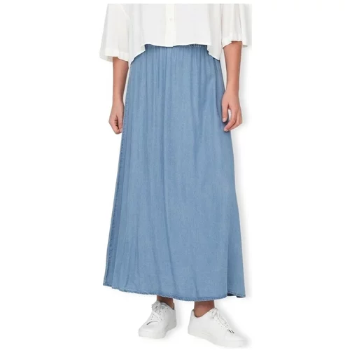 Only Krila Pena Venedig Long Skirt - Medium Blue Denim Modra