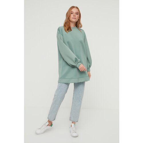Trendyol Green Crew Neck Knitted Sweatshirt Slike