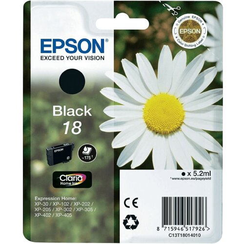 Epson kartu&scaron;a 18 (C13T18014010) (črna), original Cene