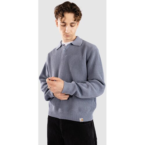 Carhartt WIP Miles L/S Polo Pulover shady blue Slike