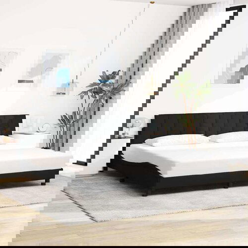 vidaXL Posteljni okvir brez vzmetnice črn 200x200 cm blago Cene