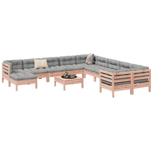 vidaXL 12-dijelni set vrtnih sofa s jastucima masivno drvo duglazije Cijene