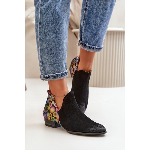 Maciejka Leather Ankle Boots With Cutouts Black Slike