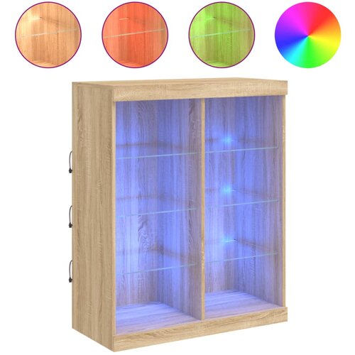 Maison Chic Komoda - Predalnik z LED lučkami sonoma hrast 81x37x100 cm, (21721358) Cene