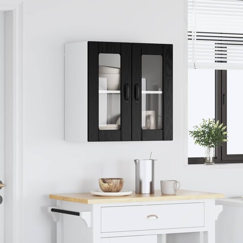  Zidni stakleni ormarić LUCCA Crni hrast 60 x 31 x 60 cm Cene