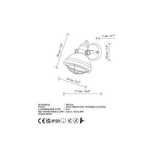 Opviq vall lamp zidna crna lampa spoly 13803 Slike