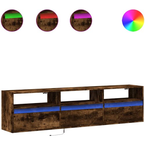 Maison Chic Stenska TV omarica - TV stojalo - Televizijska omarica z LED lučkami dimljeni hrast 180x31x45 cm, (21701800) Cene