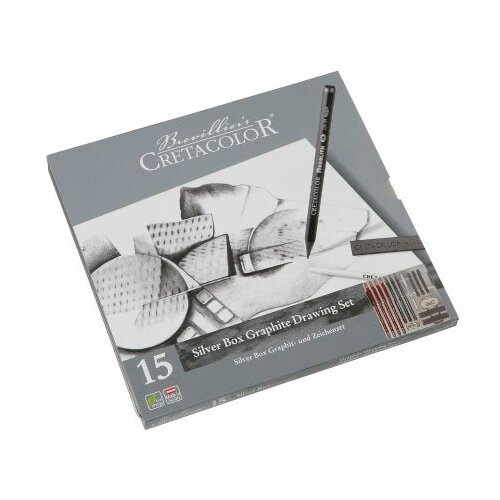  Umjetnički kpl Cretacolor silver paket 15/1 (grafitne olovke, grafitni &amp;scaron;tapići, gumica, &amp;scaron;iljilo&amp;hellip;) Slike