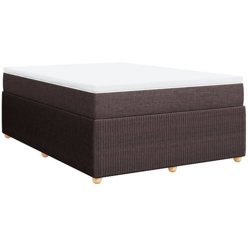 VidaXL Box spring postelja z vzmetnico temno rjava 160x200 cm blago, (21304665) Slike