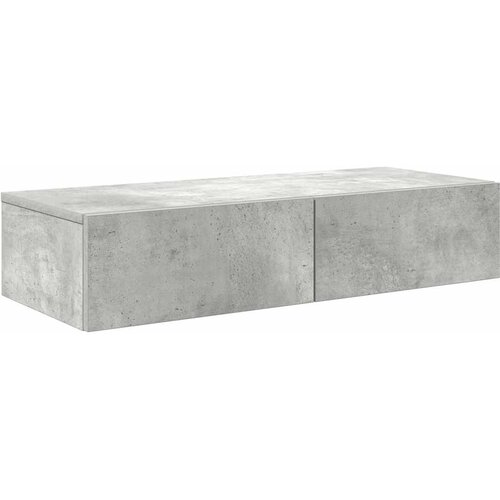  Zidna polica s ladicama beton siva 80x33x17cm konstruirano drvo Slike