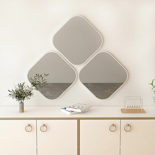 HANAH HOME atlantis medium - white white decorative chipboard mirror Slike