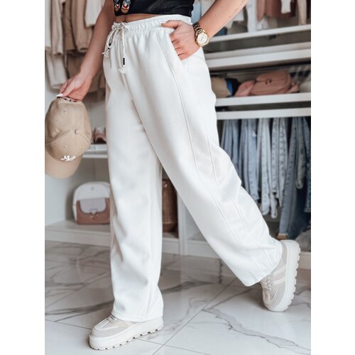 DStreet Spodnie damskie dresowe wide leg DRESMOOD PREMIUM ecru Cijene