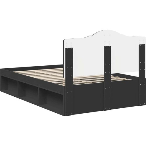  Okvir za krevet Crna 120 x 200 cm Čvrsto borovo drvo Slike