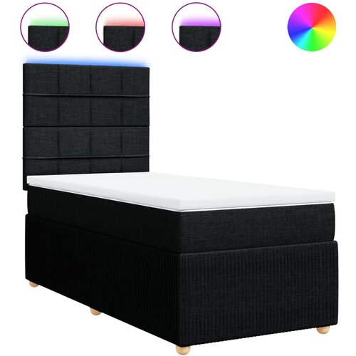 Maison Chic Box spring postelja - Vzmetna postelja z vzmetnico črn 90x190 cm blago SL16660, (21882129) Cene