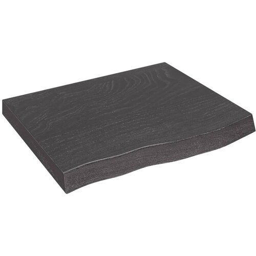 VidaXL Stenska polica temno siva 60x50x(2-6) cm trdna hrastovina Slike
