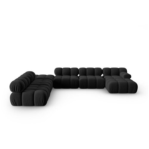Micadoni Home Crna baršunasta sofa 379 cm Bellis – Cijene