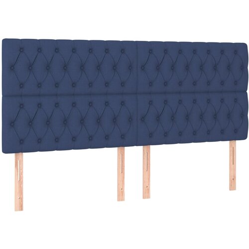 Maison Chic Posteljno vzglavje - Vzglavna omarica 4 kosa moder 90x7x78/88 cm blago, (22077017) Slike