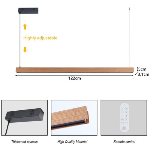  Immax NEO 07303L - LED prigu&amp;scaron;iva luster na sajli MADEIRA 26W/230V Wi-Fi Tuya 122 cm hrast Slike