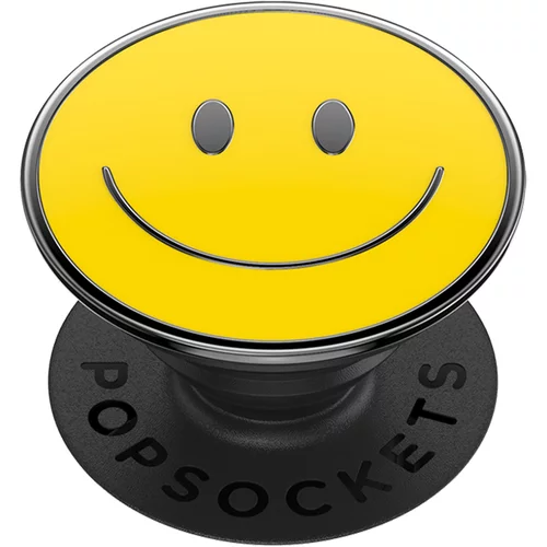 Popsockets PopGrip Design Happy Smile držalo in držalo za video za pametni telefon - rumeno crna, (20524228)