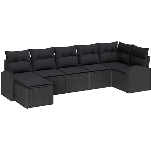  Set sofe 7 kom. Crna poliratan 289 x 124 x 85 cm Slike