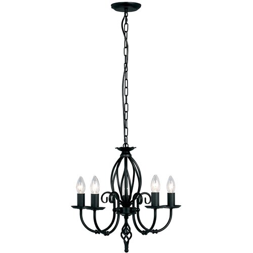 Elstead Lighting Elstead ART5-BLACK - Luster na lancu ARTISAN 5xE14/60W/230V Cene