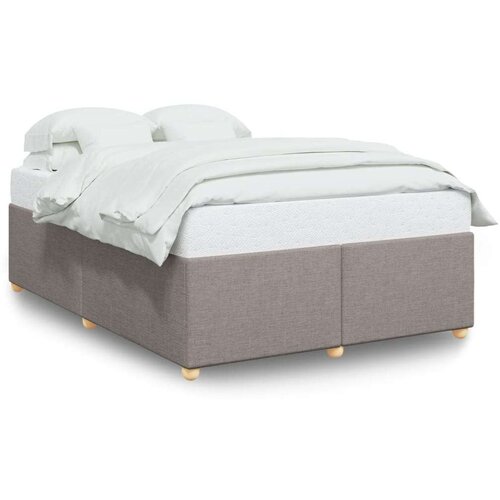 VidaXL okvir za krevet bez madraca smeđesivi 140 x 190 cm od tkanine Slike