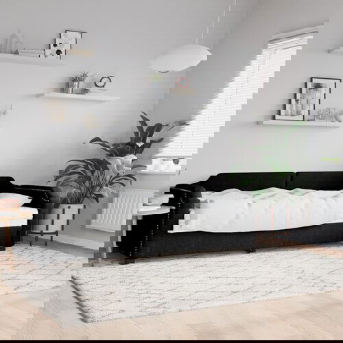  The Living Store Dnevna postelja z vzmetnico črna 90x200 cm blago - Dnevna Postelja Z Vzmetnico, (21508525) Cene