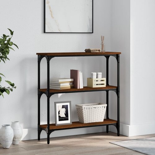  The Living Store Konzolna mizica rjav hrast 75x22,5x75 cm inženirski les - Konzolna Mizica, (21444904) Cene