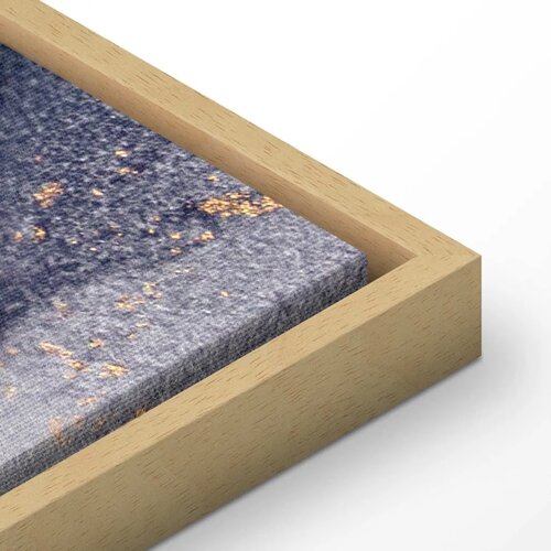  Slika - Marble and navy blue &amp;ndash; abstract textured pattern inspired by the starry sky 120x80 U prirodnom drvenom okviru Slike