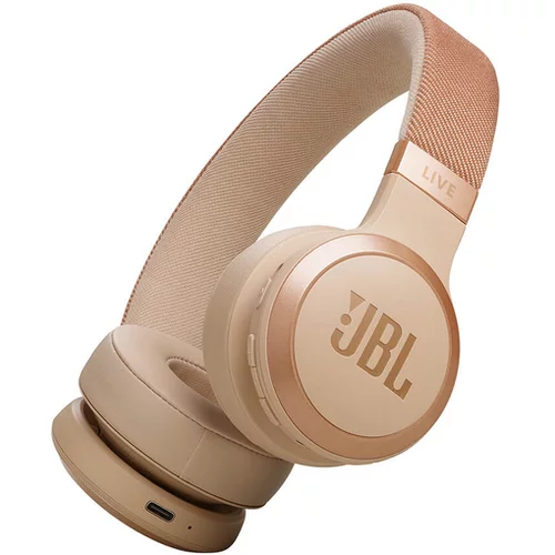 Jbl brezžične naglavne slušalke LIVE670NC, puščavsko rjava