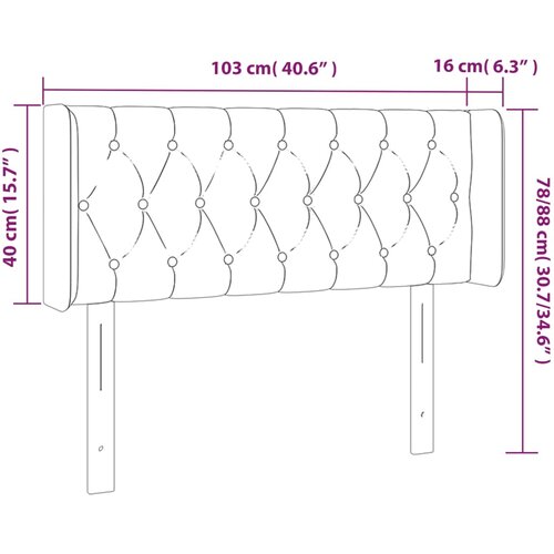  LED uzglavlje tamnosivo 103x16x78/88 cm bar&amp;scaron;unasto Slike