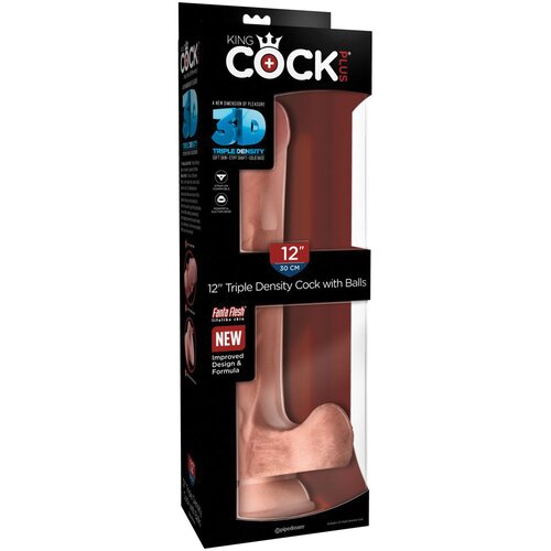 Pipedream King Cock 12&amp;quot; 3D Dildo sa testisima, 26.7 cm Slike