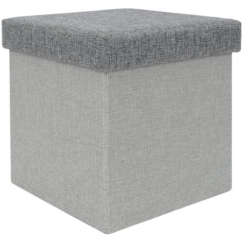 Mhome Zložljiv tabure s pokrovom 33x33xh33cm / siv / poliester, mdf, (5000199760) Slike