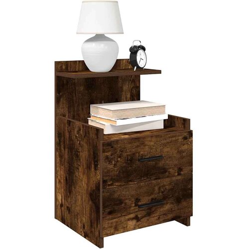 vidaXL Noćni ormarići 2 kom s 2 ladice dimljeni hrast 40x36,5x62 cm Cijene