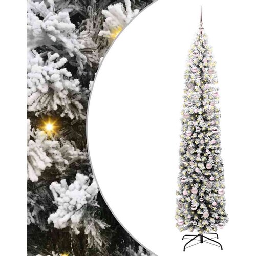 VidaXL Umjetno božićno drvce Zelena 240 cm PVC i čelik i plastika Slike