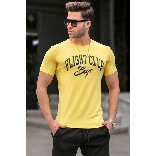 Madmext Printed Men's Yellow T-Shirt 4591 Cene