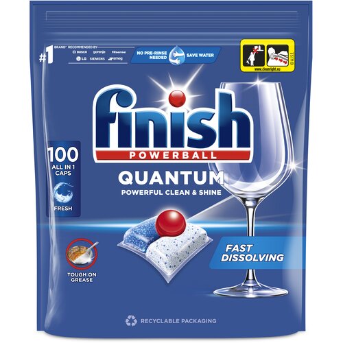 Finish Tablete za ma&amp;scaron;insko pranje sudova, Quantum, 100 tableta Slike
